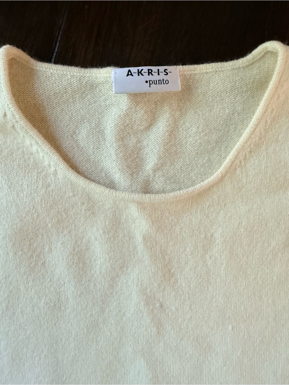 Akris Punto Women's Light Cream Scoop Neck Sweater